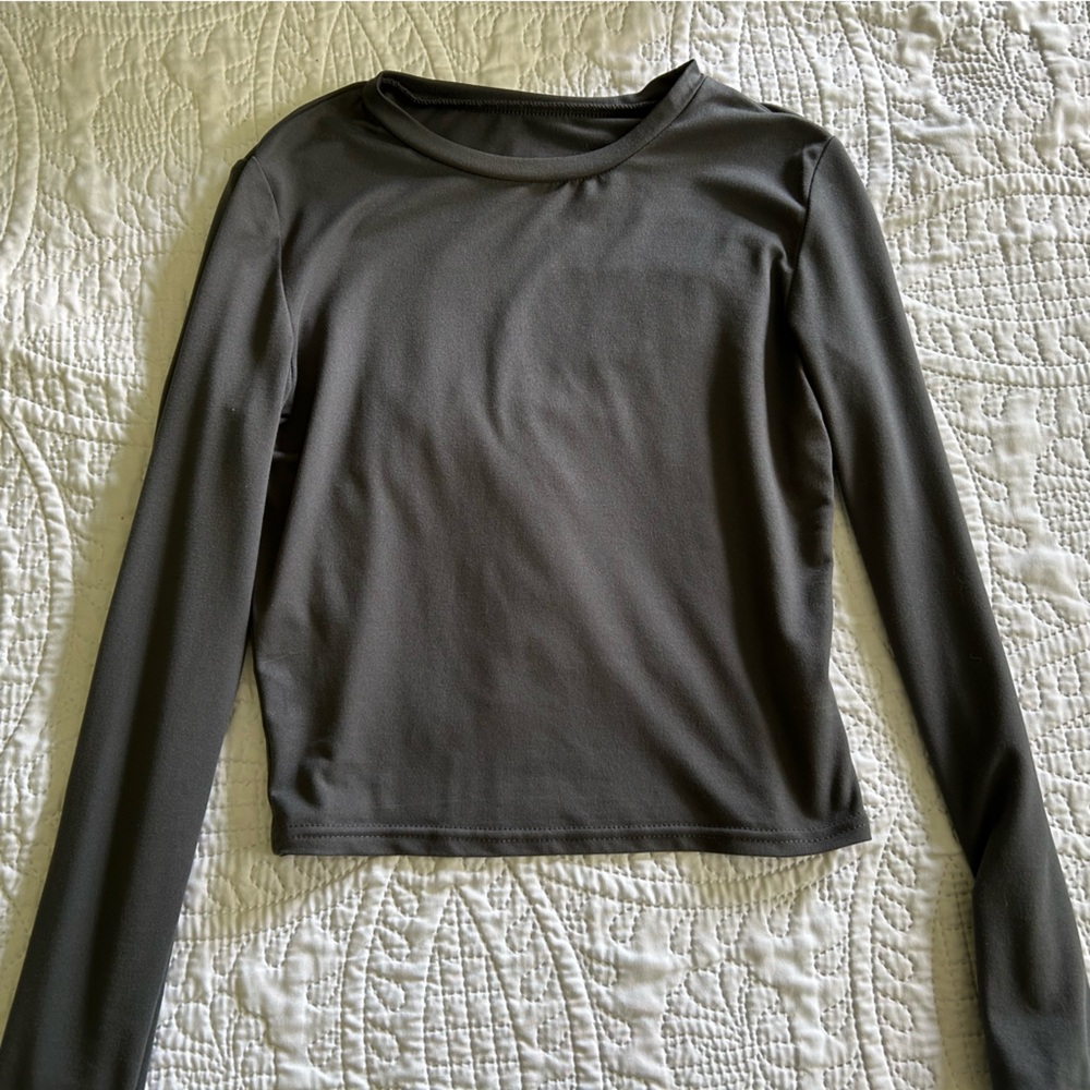 SHEIN Charcoal Long Sleeve Top